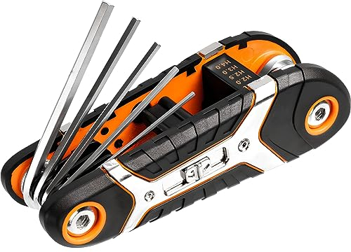 RICHMANN Clé Allen pliante 8 pièces (1,5-8 mm) en acier Cr-V – Portable et pliable pour vélo, tournevis pour vis Allen (H1,5 H2 H2,5 H3 H4 H5 H6 H8) – Jeu de clés Allen à six pans creux