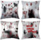 HIQE-FL 4 Stück Halloween Kissenbezug 45 x 45 cm,Halloween Dekoration,Fledermaus Horror Kürbis Dekorative Kissenbezug,Halloween Kissenbezug für Schlafzimmer Sofa