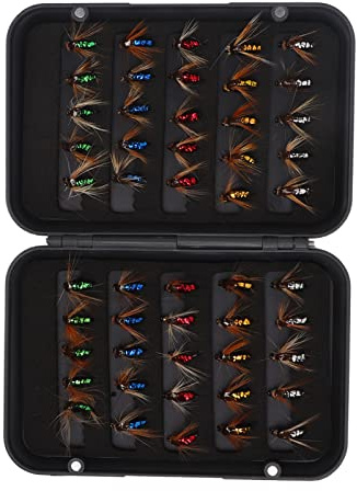 Kit de Señuelos de Pesca con Mosca Multicolor - 50 Piezas Profesionales para Cebo de Pesca