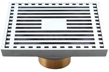 Abflusssieb für die Dusche 100 * 100 mm Liner Bodenablauf Chrome Square WC Duschablauf Anti-Geruchs-Abflusssieb Haarsieb (Color : Model 5, Size : Other)