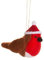 Filz Rotkehlchen Christbaumschmuck - Ideal für echte und künstliche Bäume, Weihnachtsfigur Dekoration, toll alleine oder mit Einer Gruppe, für Girlanden und Tafelaufsätze