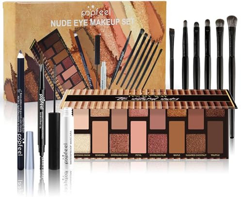 Joyeee Set Trucchi per Occhi, Viene con 16 Colori Palette di Ombretti Mascara Matita per Gli Occhi Eyeliner Pennello Cosmetici, Sorpresa Regalo Tavolozza di Trucchi per l'uso quotidiano e viaggio