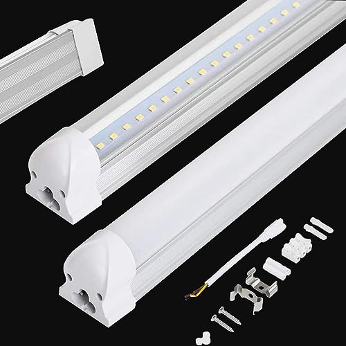 Allesin LED Röhre 60cm Leuchtstoffröhre komplett mit Fassung, Neutralweiß 4000K, Transparente Abdeckung