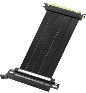 GINTOOYUN PCIE 4.0 X16 Graphics Card Extension Cable Black PCIE 4.0 X16 Male to 180 Degree Female GPU Riser Cable for Graphics Card Chassis,etc(9.8Inch)(180 degrees)