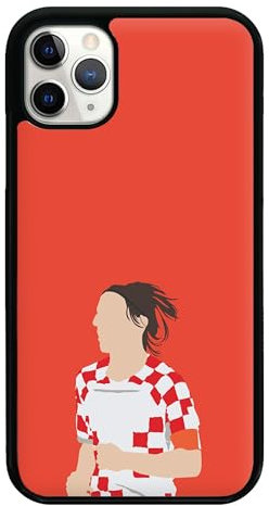 Fun Cases Modric - Football Black Flexible Rubber Sides Clip-On Phone Case - iPhone 12 Mini Compatible