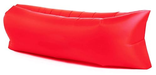 Obetuens Aufblasbares Liege Luftsofa, Aufblasbare Couch für Cam,Tragbare wasserdichte Anti Luft Leckage Tasche, Couch Luftstuhl für Draußen, Strand, Wandern, Picknicks, Musikfestiv, Grün(Rot)
