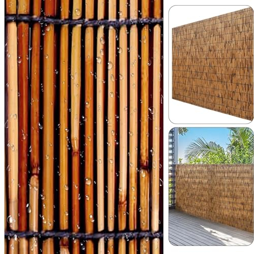 Balkonsichtschutz Bambuszaun 50x600 60x650cm 70x700cm 80x750cm 90x800cm 100x850cm 110x900cm 120x950cm 130x1000cm Schilfrohrzaun Für Hinterhof Patio Gartenzaun Dekorationen Zaun (Size : 60x400cm)