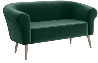 MEBLINI Mini Sofa 2-Sitzer für Wohnzimmer - Mini Lounge für Zwei Personen - Küchensofa - Sofa Klein - Emilia - 2 - Grün Samt