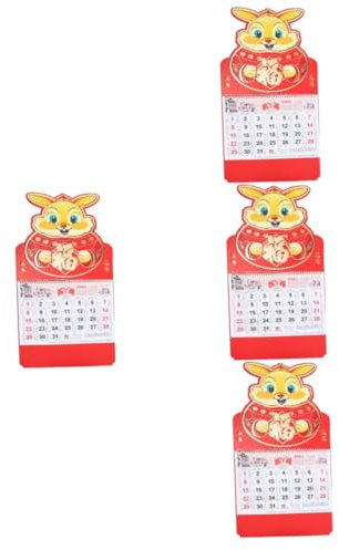 STOBOK 4 Stück 2023 Jahr Des Hasen-kalenders Chinesischer Traditioneller Täglicher Wandkalender Feng-shui- 2023 Chinesische Tischdekoration Neu Weißer Karton
