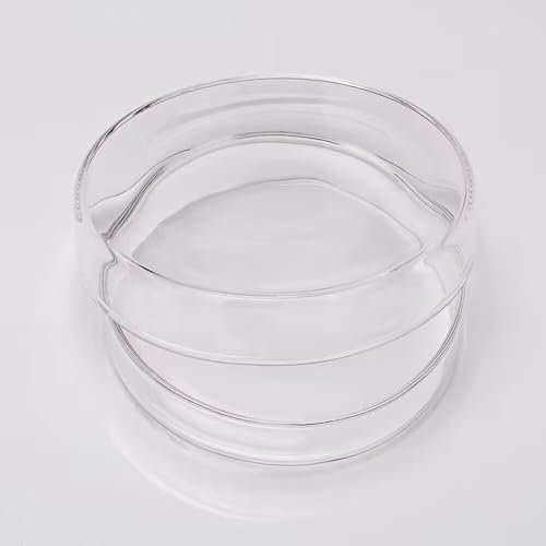 FunChem Glas-Petrischalen mit Deckel, 5er-Pack, Hochborosilikatglas, Klare Autoklavierbare Zellkulturschalen, Labor-Petrischalen, Außendurchmesser 60 mm
