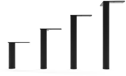 HEVVA Möbelfüße 10/15/20/25 cm | Luzern & LINZ | Möbelbeine, Schrankfüße, Sockelfuß für Schrank, Couch, Sofa, Bett oder Sideboard | (4X Füße - Schwarz, 20 cm - rund)