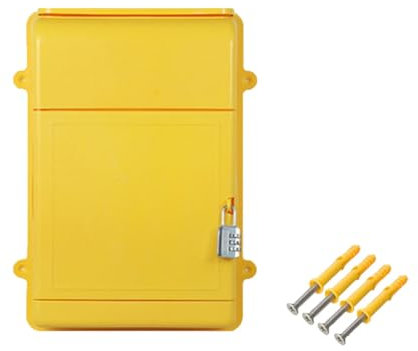 Milageto Boîte aux lettres murale avec serrure à combinaison, boîte aux lettres multifonctionnelle, 13.5x10x4 pouces, pour hôtel et entreprise, légère, JAUNE