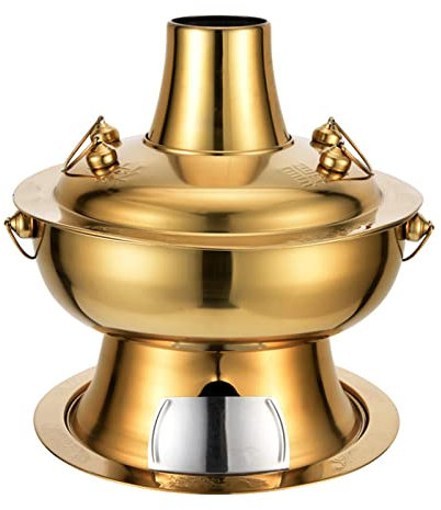 Pentola calda in rame, pentola calda tradizionale cinese, pentola calda Shabu vintage, pentola calda Shabu in rame e carbone in acciaio inossidabile, pentola for servire Shabu, pentola for zuppa tradi