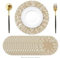50 Stück Beige Blätter Papier Platzsets rund Papier Tischsets Frühlings Blätter Einweg Platzsets rund 34 cm, Tischdekor für Ostern, Geburtstag, Urlaub, Party
