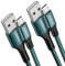 Extra Long 3M Micro USB Charger Cable 2-Pack, Nylon Braided Durable Android Charging Cord for Galaxy S7/S6/S5, J7 Edge, Note 5, Kindle Fire, PS4 Controller & More - Midnight Green