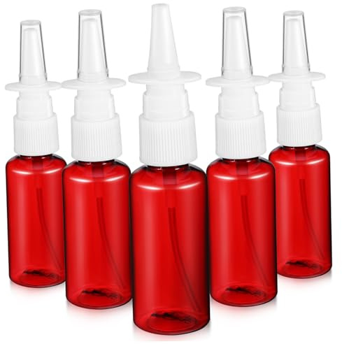 IWOWHERO 5pcs Nasal Spray Bottles Empty Small Spray Bottle Plastic Refillable for Nose Care