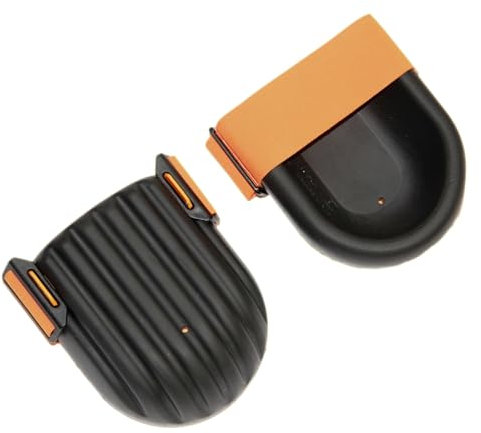 sopomarkt24 Knieschoner – Ergonomischer Knieschutz für Fliesenleger, Handwerker & Gartenarbeit – Durchstichfest, mit Komfortband und breitem Gurt – 1 Paar, Polyurethan, schwarz/orange