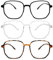 3 Pack Blaues Licht Blockieren Brillen Lesebrille mit Quadratischem Rahmen und Anti Blaulicht Große Computerbrille UV Filter Lesebrille mit quadratischem Rahmen Leichte Brille für Frauen Männer