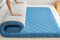 Japanische Futon-Matratze, Boden-Schlafmatte, faltbare Matratze, Tatami-Matte, tragbare Isomatte für Camping-Schlafsaal (Blau, 90 x 190 cm)