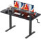 Flycity Höhenverstellbarer Schreibtisch 110 x 60 cm, Manuell Verstellbar in Schwarz, Kratz und Schmutzabweisende Spanplatten, Verdickter Metallrahmen aus Kohlenstoffstahl
