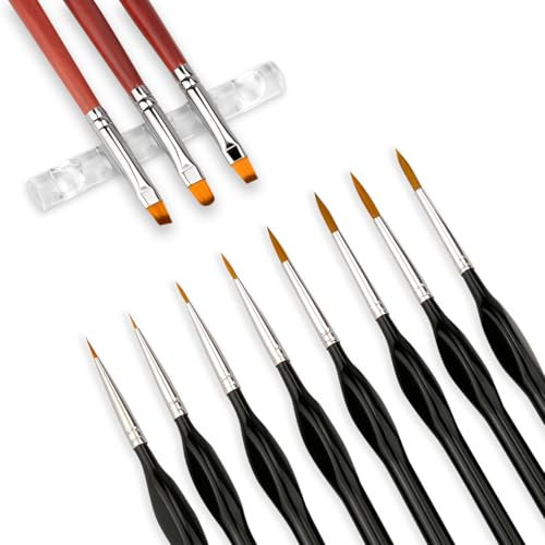 Detail Paint Brush Set for Model Painting 11 Set, Mellbree Fine Paint Brushes Miniature Micro Paint Brushes Especially for Basecoating, Edge highlighting
