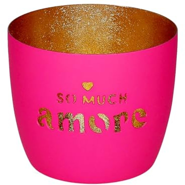 Giftcompany Madras Windlicht M So Much Amore hot pink/Gold 8,5cm