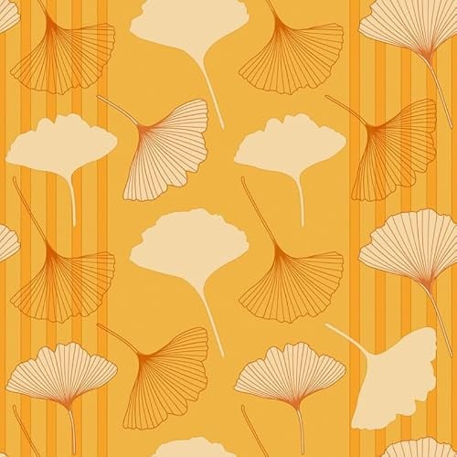 20 Servietten Natur Ginkgo auf gelb als Tischdeko. Papierservietten mit Motiv. Auch für Decoupage und Serviettentechnik 33x33cm
