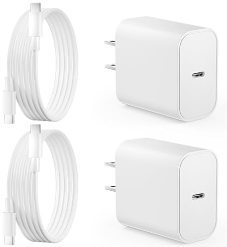 iPad Charger Fast Charging, 2-Pack 20W USB C Charger Block with 6FT Type C to C Cable for iPad Pro 13/12.9/11 inch, iPad A16/10th Generation, iPad Air 13/11 inch M3/M2/5th/4th, iPad mini A17 Pro/6th