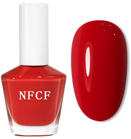 Red Nail Polish - Quick Drying Bright Red Nail Varnish - Shiny Cherry red High Glossy &Long Lasting nail Paint - Nail s Art DIY Home Manicure Gift for Women No UV Lamp