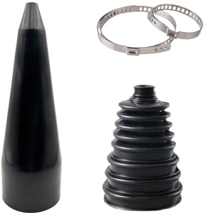 Achsmanschette Universal Achsmanschettensatz mit Metallschellen incl Montagekegel Ersatzwerkzeug Achsmanschetten Universal Faltenbalg Universal Antriebswelle Faltenbalgsatz Ersatzwerkzeug Schwarz
