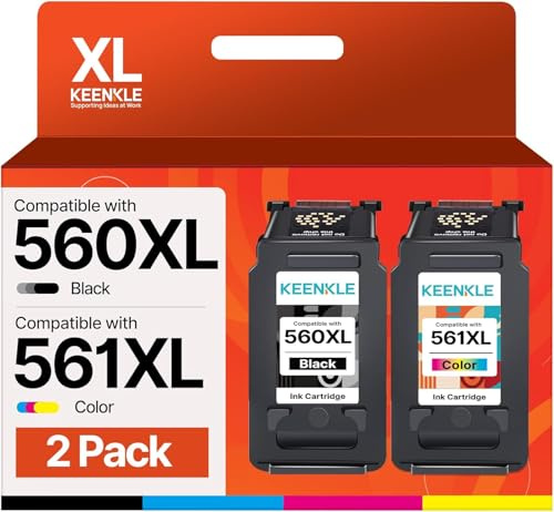 560 561 Patronen PG-560XL CL-561XL Ersatz für Canon Druckerpatronen 560 561 | für Canon 560 xl CL 561, für Canon Pixma TS5350i TS7450i TS5300 TS5350a TS5350 TS5351i TS5355a TS7400 TS7451a TS7450 TS5351a
