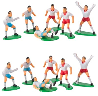 18 Stück weiße Fußball-Kuchenaufsätze, Kunststoff, Fußballspieler, Spielzeug, Fußball-Weltmeisterschaft, Party, Kuchendekoration, Kuchendekoration, Kochen und Backen