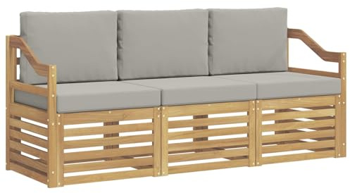 vidaXL Sofagarnituren Massivholz Akazie, Akazienholz-Sofa, Moderne Gartenmöbel-Sets, wetterfeste Sitzmöbel für entspannte Stunden im Freien