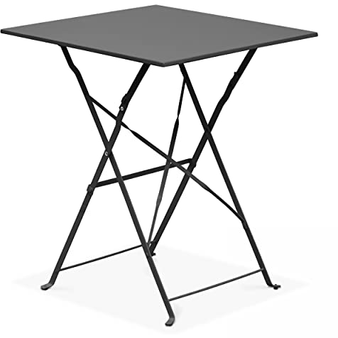 Oviala Table de Jardin Pliante bistrot en Acier Gris