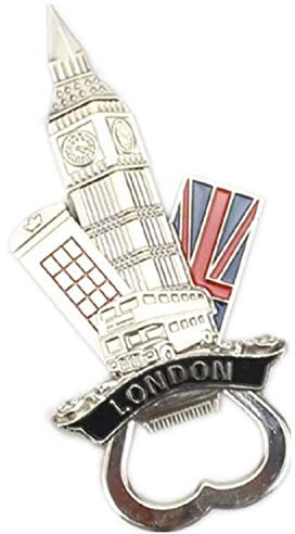 London England Bottle Opener Beer 3D Fridge Magnet Metal Strong Souvenir Tourist Gift Chinese Magnet Hand Made Craft Home and Kitchen Decoration Letter Refrigerator Magnetic Sticker (London 2)