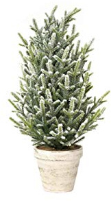 XONE Pinetto con Vaso 40cm in PE Real Touch | Mini Albero di Natale Artificiale con Vaso in Legno