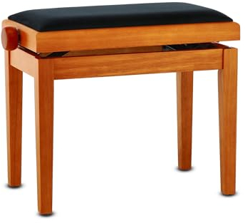 GEWA Pianobank Deluxe Ahorn Matt (leichtgängige Höhenverstellung über präzise Scherenmechanik, aus qualitativem Massivholz, langlebig und robust, hohe Bruchlast)