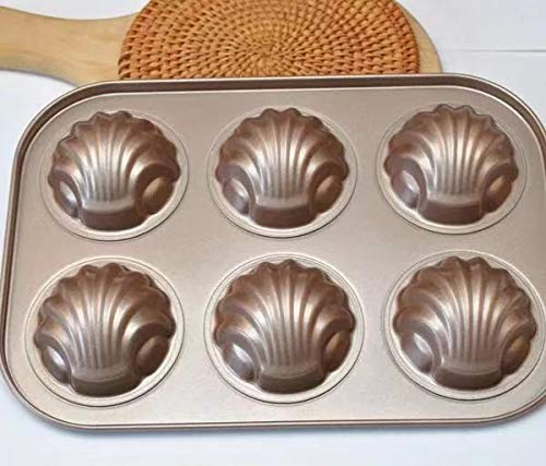 Madeleine-Kuchenform, Madeleine Mold Kuchen Pan, 6-hohlraum Nicht-Stick Sphärische Bananen Madeline Backformen