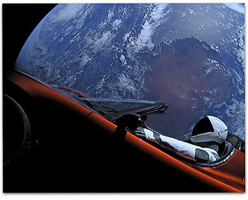 SpaceX Falcon Heavy Demo Mission – 11 x 14 ungerahmt – ein tolles Geschenk unter 15 Dollar für Weltraumliebhaber und Geeks