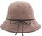 ZLYC Damen Winter Kuppel Wolle Fischerhüte England Stricken Warm Solide Fedora (Bogen Braun),Einheitsgröße