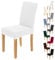 AngLink Stuhlhussen 4er Set Stretch, Elastischer Stuhlbezug Weiß, Stuhlhusse Stretch Abnehmbare Waschbar Stuhlbezug Langlebig Universal, für Esszimmer, Hotel, Bankett, Hochzeit, Partys Deko
