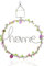 Kranz Home Rosa grün mit bunten Steinen Fensterdeko Türkranz Dekokranz H=30cm