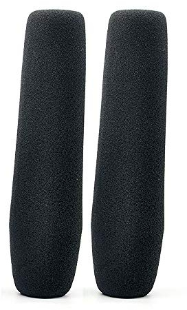 luckiner Mikrofon-Windschutz aus Schaumstoff, für Windschutzscheibe, Headset-Mikrofon, Schaumstoff, Schutzlänge 22 cm, Schwarz, 2 Stück