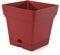 Mintra Home Pot de Fleurs Carré - Plastique Incassable - sans BPA - 17 cm - Planter des Fleurs, Jardinage, Plantes - Durable pour Intérieur, Extérieur, Terrasse, Pelouse et Jardin (Bordeaux)