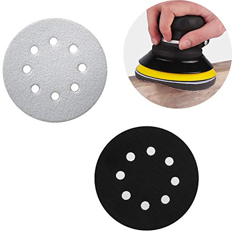 Zaky 5-Zoll-Schleifen Soft Pad 8 Löcher Weiches Schwamm Buffer Pad Interface Kissen Pad für pneumatische und elektrische selbstreinigende Poliermaschinen und Schleifmaschinen（125mm）