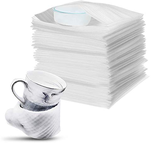 YYWEi 100Stk Schaumstoffverpackung Schaumfolie Verpackungsmaterial Verpackung Kissenschaumbeutel Luftpolsterfolie Schaum Beutel für Umzug Lagerung Umzugskartons