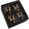 B2S BACK2SEASON 4 x Serviettenring Hirschkopf Metall edel Tischdeko Weihnachten Gold 4er Set
