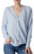 iB-iP Femme Cardigan Léger Col V Boutonné Mode, Taille: 42, Bleu Clair