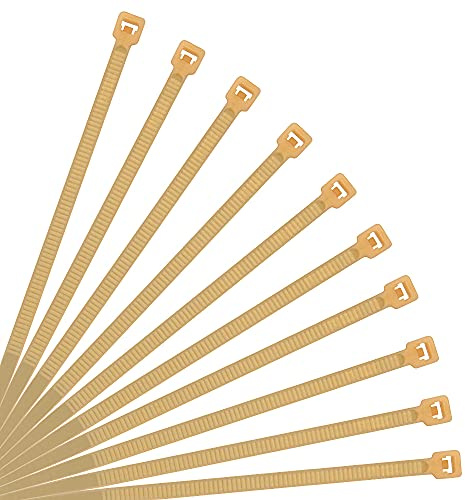 XINGO Gold Cable Ties Pack of 500, 300mm x 3.6mm,Premium Nylon Durable Zip Ties, Self-Locking UV Resistant Nylon Plastic Wire Ties for Indoor and Outdoor