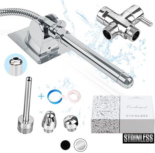 Shower Enema kit for Colon Cleansing-Stainless Steel Enema Shower Attachment-Shower Douche kit Colon Cleansing Anal Shower-Colonic Irrigation Home Kit-9 Pieces Set with 100 Inches Hose for Men & Women